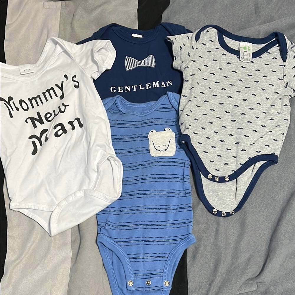 Gentleman Blue and Gray Baby Onesie Set
